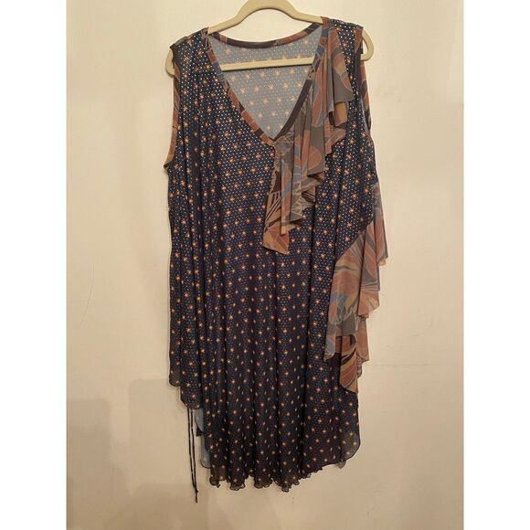 Free People - Kimono dress ruffle v-neck swiming cover up size M/L - Picture 5 of 14